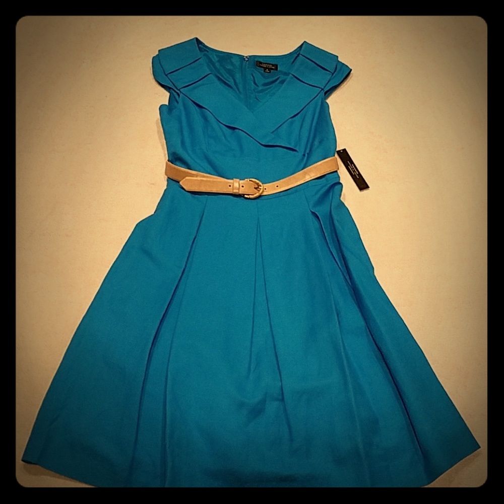 Tahari by Arthur S. Levine Teal Dress